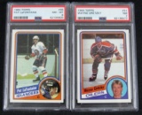 1984-85 Topps #51 Wayne Gretzky PSA 7, and #96 Pat LaFontaine RC PSA 8
