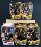 Lot (5) Mattel WWE Elite Wrestling Figures- Jake the Snake Roberts, Chyna++