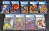 1994 Marvel Masterpieces Card Lot (9) All CGC Graded 9 Mint- Wolverine+