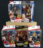 Lot (5) Mattel WWE Elite Wrestling Figures- The Rock, Goldberg ++