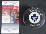 Red Kelly Signed Toronto Maple Leafs Puck NHL Hockey HOF JSA COA