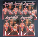 Lot (5) Vintage 1991 Legends Magazines- Michael Jordan Cover/ with Foil Card Sheet!