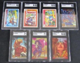 Lot (7) Asst. 1990's Marvel Cards All SGC Graded