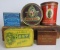 Lot of (5) Antique Tobacco Tins Includes Dill's Best, Prince Albert, Edgeworth