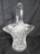 Beautiful Fenton Art Glass Crystal Clear Brides Basket