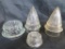 Lot of (4) Antique Glass Apothecary Jar Lids