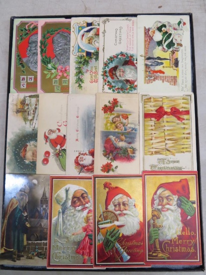 Lot of (14) Antique Santa Claus / Christmas Postcards