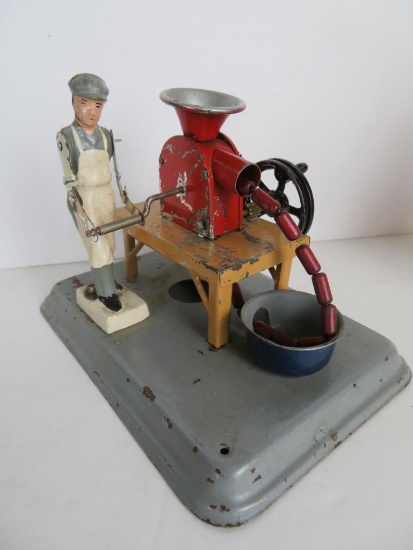 Vintage 1950's German Steam Powered Tin Litho Sausage Maker