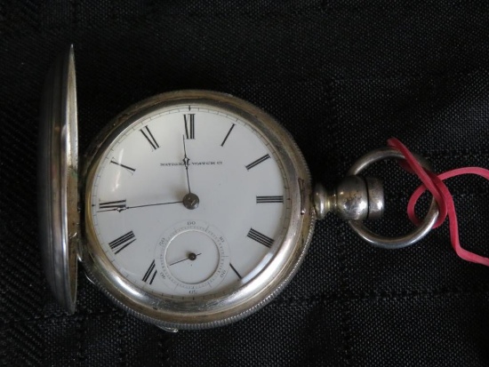Antique Elgin B.W. Raymond Key Wind & Set Pocket Watch w/ Coin Silver Case