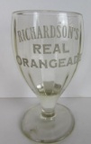 Antique Richardson's Real Orangeaid Pedestal Soda Fountain Glass