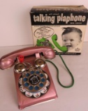Vintage 1950's Gong Bell Toy Metal Telephone in Original Box