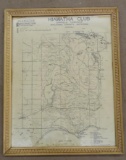 Original 1940's Hiawatha Sportsman's Club Land Plat Map, Framed