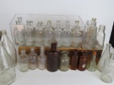 Estate Found Collection of Antique Embossed Glass Apothecary Bottles