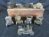 Lot of (9) Vintage Table Lighters Inc. Cars, Trolley, Canons+