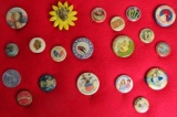 Case Lot of Vintage Advertising Pins Inc. Red Comb Poultry Feed, American Boy Shoes+