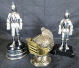 Lot of (3) Vintage Knight Figural Table Lighters