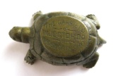 Antqiue Garfield Injector Co.(Wadsworth, Ohio) Brass Figural Turtle Paperweight