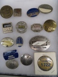 Case lot of (15) Vintage Employee Worker Badges - Memphis Furniture, Penn Fruit, Gibson