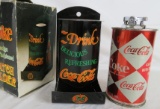 Vintage Coca-Cola Advertising Table Lighter & Tin Litho Match Holder