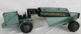 Vintage 1960's Marx Lumar Pressed Steel Mobile Dump Tractor / Trailer