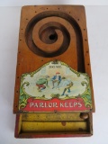 Antique Parlor Keeps Tin Litho and Wood Pinball Parlor Game