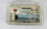 Vintage Columbia Glass Company Gambling / Dice Advertising Paperweight Mirror