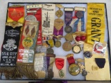 Case Lot of Estate Found Antique Ribbons, Badges and Tokens