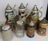 Estate Found Collection of Antique & Vintage German Lidded Beer Steins
