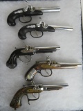 Lot of (5) Vintage Hand Gun Novelty Lighters
