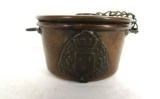 Antique Souvenir of France Miniature Copper Pot with Lid