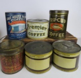 Group of Antique General Store Product Tins, Most are Coffee