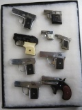 Lot of (9) Vintage Hand Gun Novelty Lighters