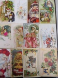 Lot of (12) Antique Santa Claus/Christmas Postcards