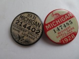Lot of (2) Antique Michigan Resident Small Game Hunting Licenses 1928, 1931