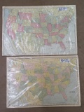 Lot of (2) Antique United States Maps Inc. 1894, 1915