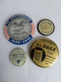 Group of Antique 1930's-1940's Advertising Pocket Mirrors and Game- Detroit Ins., Fredman Bag Co.