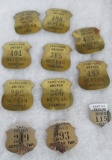Lot of (11) Vintage Taxi Cab Driver Badges - 1949 Pontiac, 1969/1971 Nepean Twp.