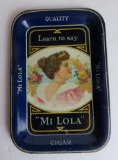 Antique 1920's MI LOLA Cigars Tin Advertising Tip Tray