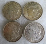 Lot of (4) Higher Grade 1921 US 90% Morgan Silver Dollar Coins