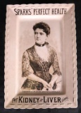 Outstanding Rare Antique Spark's Perfect Health Stoneware Advertising Platter w/ First Lady