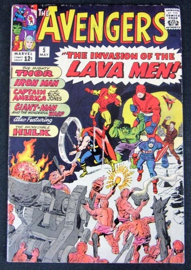 Avengers #5 (1964) Silver Age Marvel/ 1st Lava Men Stan Lee/ Jack Kirby