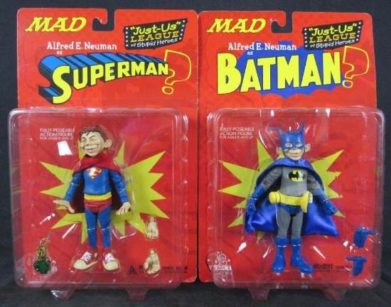 DC Direct Alfred E. Neuman Superman & Batman Figures Sealed MOC