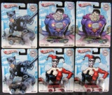 Lot (6) Hot Wheels DC Originals Cars w/ Real Riders- Harley Quinn, Catwoman, Bizarro