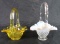 Lot (2) Vintage Fenton Art Glass Miniature Baskets w/ Applied Handles