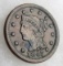 1847 US Large Cent Braided Hair