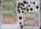 Huge Lot Assorted Vintage Canadian & Other Foreign Coins & Paper Currency