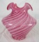 Outstanding Fenton Art Glass Cranberry Opalescent Swirl 5 1/2