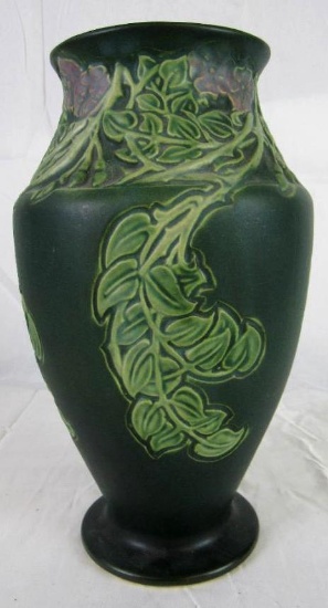 Antique 1920's Roseville Rosecraft Panel Wisteria 10" Arts & Crafts Vase