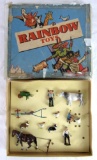Antique Rainbow Toys & Other Cast Metal Farm Figures in Box