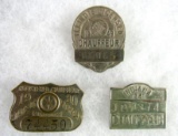 Lot (3) Antique Chauffeur Badges. Mich, Illinois, Indiana